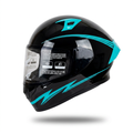 Casco Personalizado Honda – Negro con Turquesa