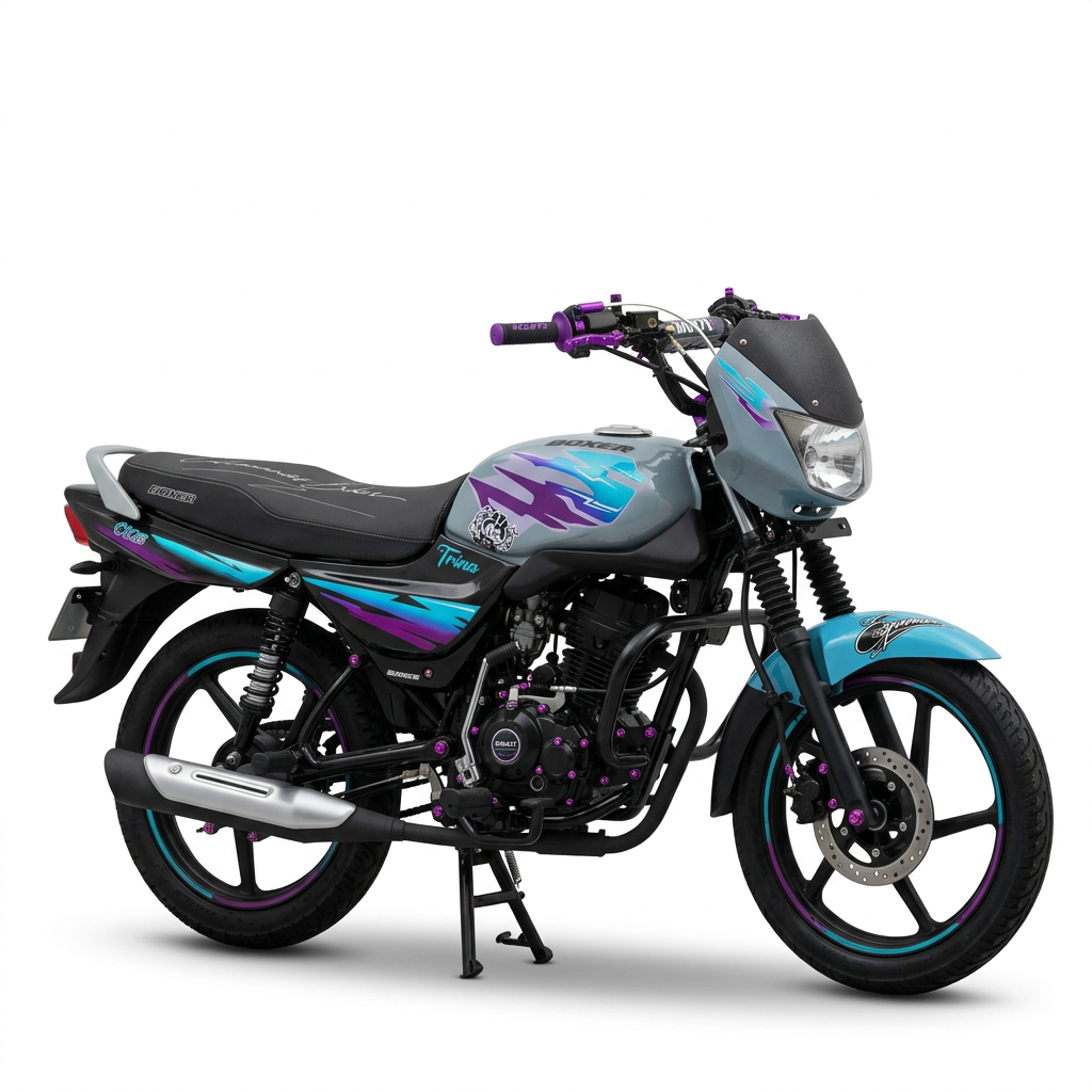 Kit Calcomanías Bajaj Boxer - Gris, Turquesa y Morado