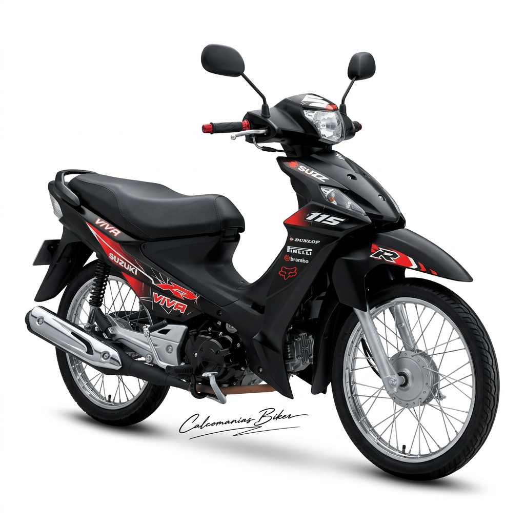 Kit de Calcomanías Suzuki Viva R 115 Edición Negro Racing